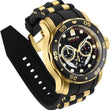 Invicta Mens PRO DIVER SCUBA Chronograph Gold Tone Black Dial Strap Watch 6981