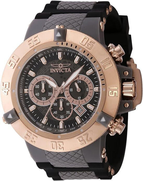 Invicta 50mm Subaqua Noma III Gray Anatomic Chronograph Rose Gold Bezel Watch