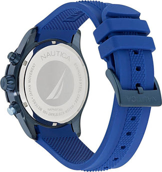 Nautica Chrono Blue Silicone Strap Watch 46mm Stainless steel NAPNSF305 NST