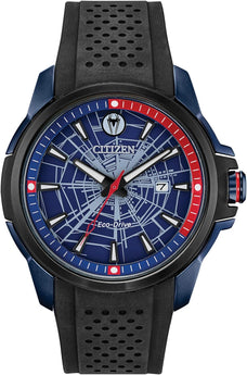 Citizen Eco-Drive Marvel Men's Watch, Stainless Steel with Polyurethane Strap, Spider-Man Black