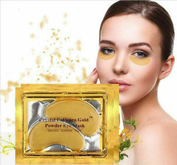 10 Pairs 24K Gold Anti Aging Dark Circle Crystal Collagen Eye Patches Pad Mask