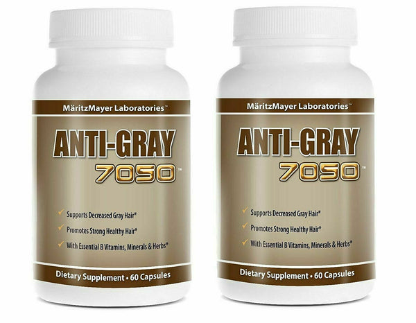 2 Pack Anti Gray 7050 Hair Saw Palmetto Catalase Max Strength Dietary Supplement