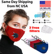 Reusable Cotton Mouth Cover Washable Cloth Face Mask 2 PM 2.5 Carbon Filters