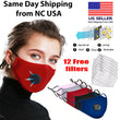 Unisex Reusable Soft Double Layer Washable Cotton Face Nose Mask with 12 Filters