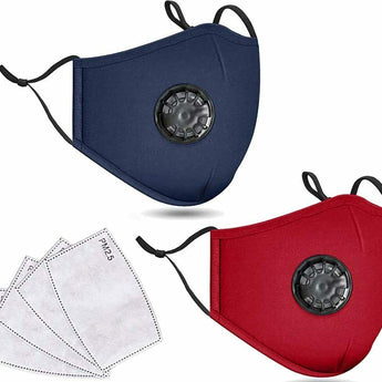 2 Cotton Face Mask With 2 Filters Washable Reusable Activated Carbon respirator