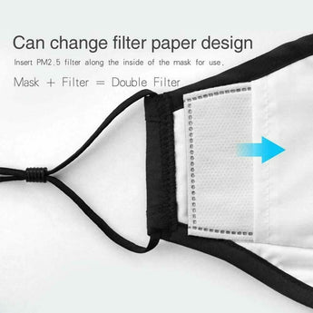 2 Cotton Face Mask With 2 Filters Washable Reusable Activated Carbon respirator