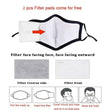 2 Cotton Face Mask With 2 Filters Washable Reusable Activated Carbon respirator