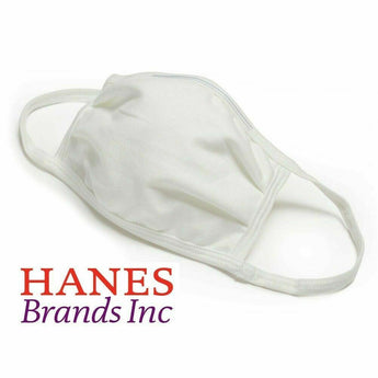 5 Pack Breathable Hanes White Soft Cotton Reusable Protective Face Mask Cover