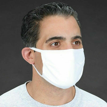 5 Pack Breathable Hanes White Soft Cotton Reusable Protective Face Mask Cover