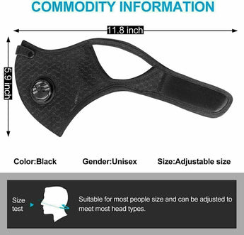 Cycling Face Mask with Activated Carbon Filter Valves Sports Reusable 1 & 2 Pack