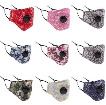 Reusable Mouth Cover Washable Cloth Cotton Face Mask 2 PM 2.5 Carbon Filters