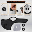 Reusable Face Mask With Active Carbon Filter Breathing Valves Cycling Mesh