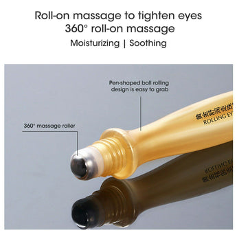 24K Gold Eye Serum Peptide Collagen Cream Roll-on Essence Anti Wrinkle Puffiness