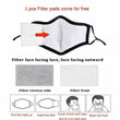 4 Pack Reusable Washable Haze Pollution Cotton Face Mask with 2 Filters