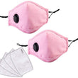 10 Pack Reusable Washable Haze Pollution Cotton Face Mask with 2 Filters