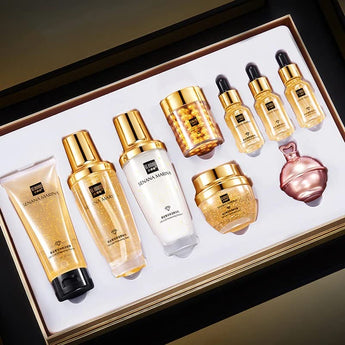 SENANA 24K Gold Skin Care Set 9 Pcs  Moisturizing, Pore-Shrinking, Oil Control