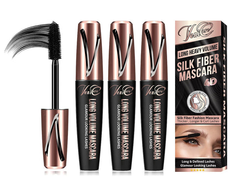 4D Silk Fiber Eyelash Mascara Extension Makeup Waterproof Kit Eye Lashes VeniCare 3 Pack