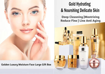 SENANA 24K Gold Skin Care Set 9 Pcs  Moisturizing, Pore-Shrinking, Oil Control