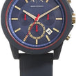 Armani Exchange Men's Watch Blue Dial Silicone Strap Men's Watch AX1335