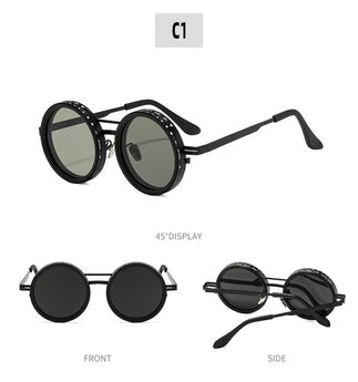 Adjustable Tint Sunglasses, 1-9 Gears Rounded Polarized Glasses with ND Filter