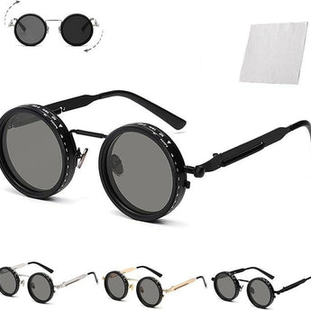 Adjustable Tint Sunglasses, 1-9 Gears Rounded Polarized Glasses with ND Filter