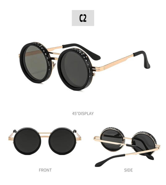 Adjustable Tint Sunglasses, 1-9 Gears Rounded Polarized Glasses with ND Filter