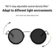 Adjustable Tint Sunglasses, 1-9 Gears Rounded Polarized Glasses with ND Filter