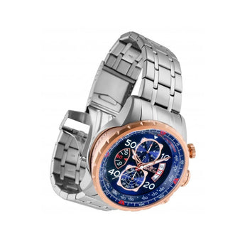 NEW Invicta Aviator Men's18K Rose Gold Plated Blue Dial Tachy S.S Chrono Watch