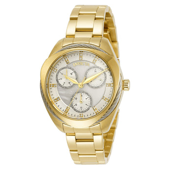 Invicta Bolt Women's Watch 34mm Quartz Mother of Pearl Dial Gold Tone 100m