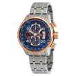 NEW Invicta Aviator Men's18K Rose Gold Plated Blue Dial Tachy S.S Chrono Watch