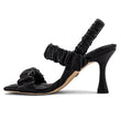 NEW Sam Edelman Marlena Black Ruched Leather Slingback Sandals Size 5 B