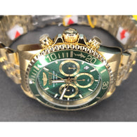 Invicta Pro Diver Titan Men's Luxury Watch Chrono Green Dial - 43mm, Gold