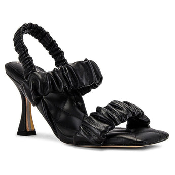 NEW Sam Edelman Marlena Black Ruched Leather Slingback Sandals Size 5 B