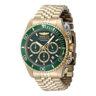 Invicta Pro Diver Titan Men's Luxury Watch Chrono Green Dial - 43mm, Gold