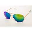JiMarti P16 - No Tangle - Polarized Aviator Mirrored Sunglasses Gold/Emerald