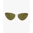 Ferragamo Sunglasses SF206S 744 Gold green Authentic Woman 63-16-145