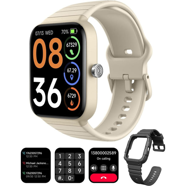 Smart Watch with Alexa Built-in Answer/Make Calls Fitness H.Rate - Cyber beige