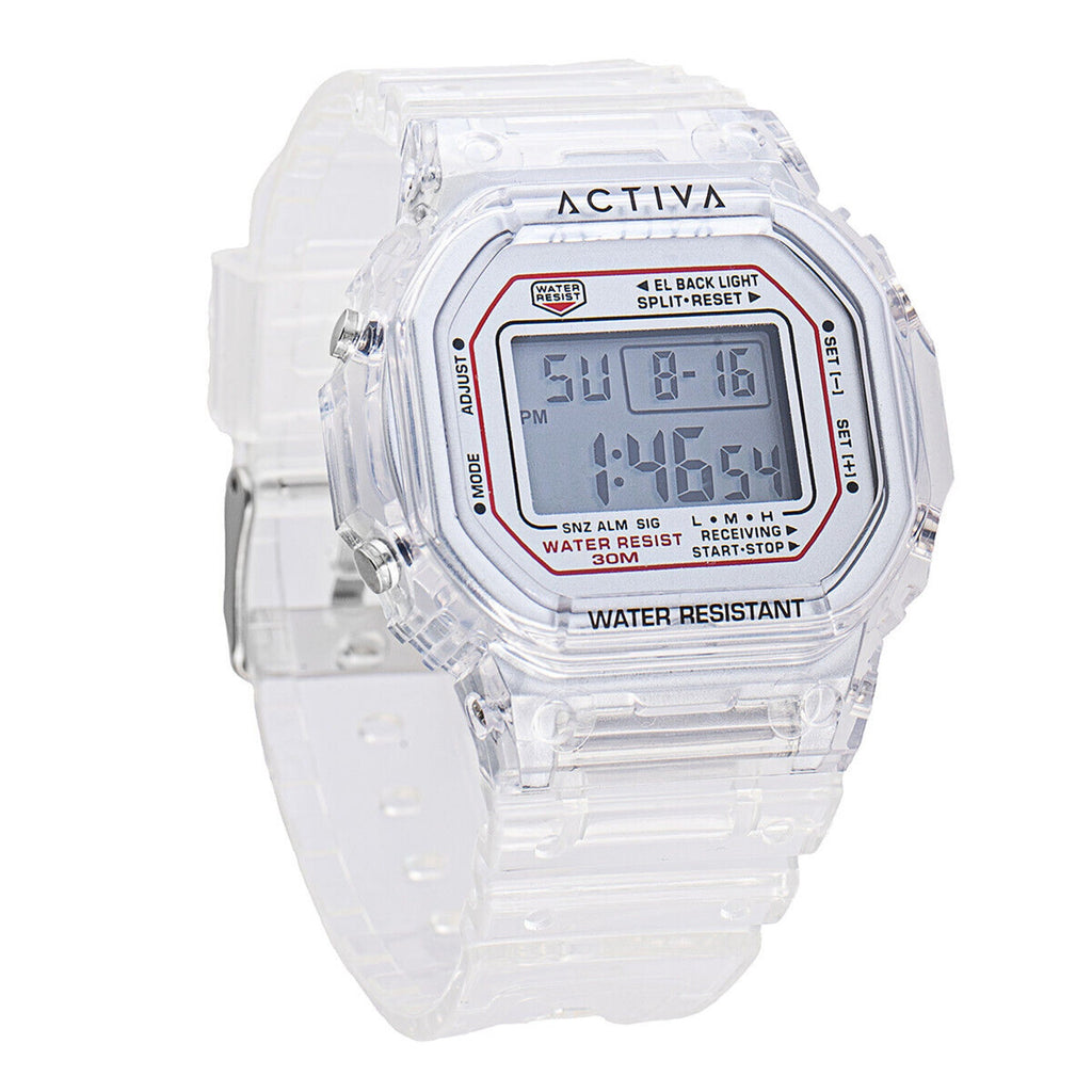 Activa X Invicta Digital ACWF002 Heren Horloge - Quartz Uurwerk Plastic Met Zwarte Wijzerplaat 44mm Colour Grey