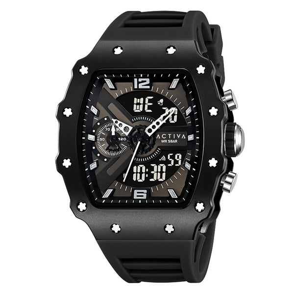 Activa X Invicta Skeleton Digital Analog Dial PC Case Material Black Watch 44.3