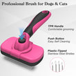 Self Cleaning Slicker Brush for Dogs & Cats, Skin Friendly Grooming Cat Brush, Dog Brush for Shedding, Deshedding Brush, Hair Brush Puppy Brush for Haired Dogs, Pet Supplies Accessories, Blue