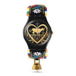New Swiss Swatch DIE GLOCKE Black Embroidery Leather Women Watch 34mm GB285