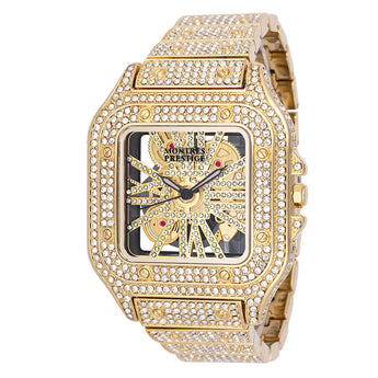 NEW Montres Prestige Lucent X Invicta Men's 42mm Crystal Gold/Silver Tone Watch