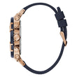 Guess Men's Rose Gold-Tone Navy , Silicone Strap, Multi-Function 46 MM