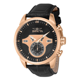 Invicta Objet D Art Quartz Men's Watch metal Dial Leather 46mm Rose Gold