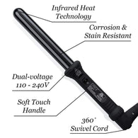 L'Ange Ondule Ceramic Curling Wand, 25MM, Corrosion Resistant, Ionic, Infrared