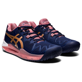 ASICS Women's Gel-Resolution 8 Tennis Shoes Peacoat/Rose Gold 7 B