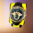 Invicta Objet D’Art Men’s Rose Gold Quartz Watch 46mm Black Dial Leather 100M