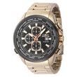 Invicta Men's Aviator Analog Quartz Chronograph Watch 50MM Case Gold Black Dial