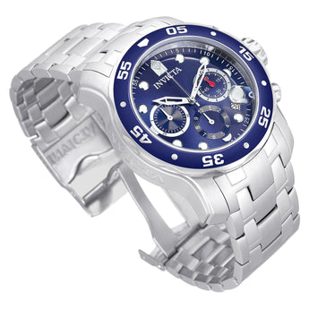 Invicta Men'S Pro Diver Collection Chronograph Watch BLUE DIAL Silver Tone 200M