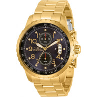 Invicta Specialty Men's quartz chronograph blue dial watch- 45mm, Gold 13785
